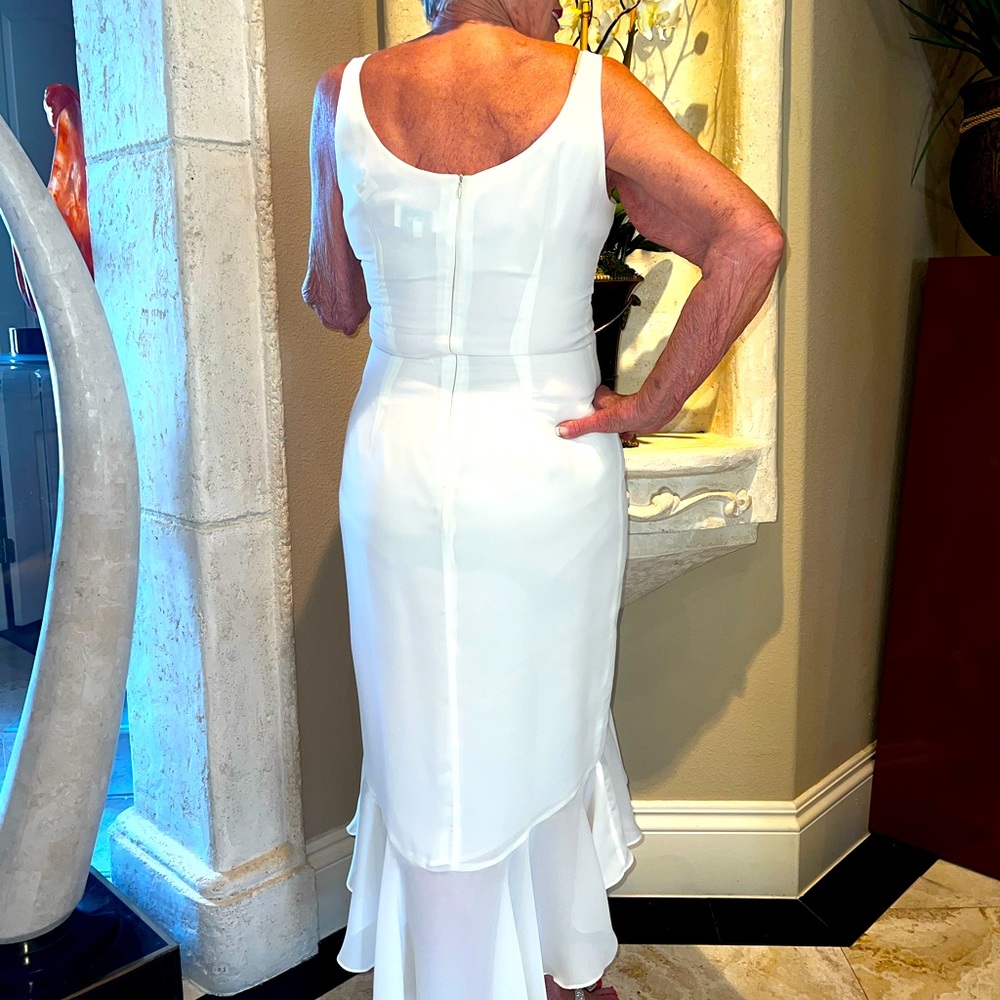 White Ruffle Midi Dress - Picture 6 of 8